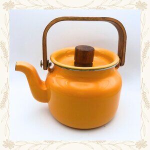 Honey Your Life Vintage Enamelware Teapot